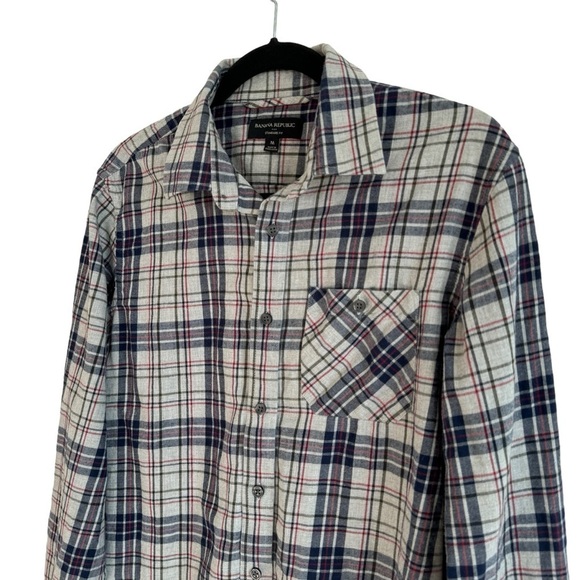 Banana Republic Plaid Slim Fit Button Down Shirt, Size M - Picture 2 of 6